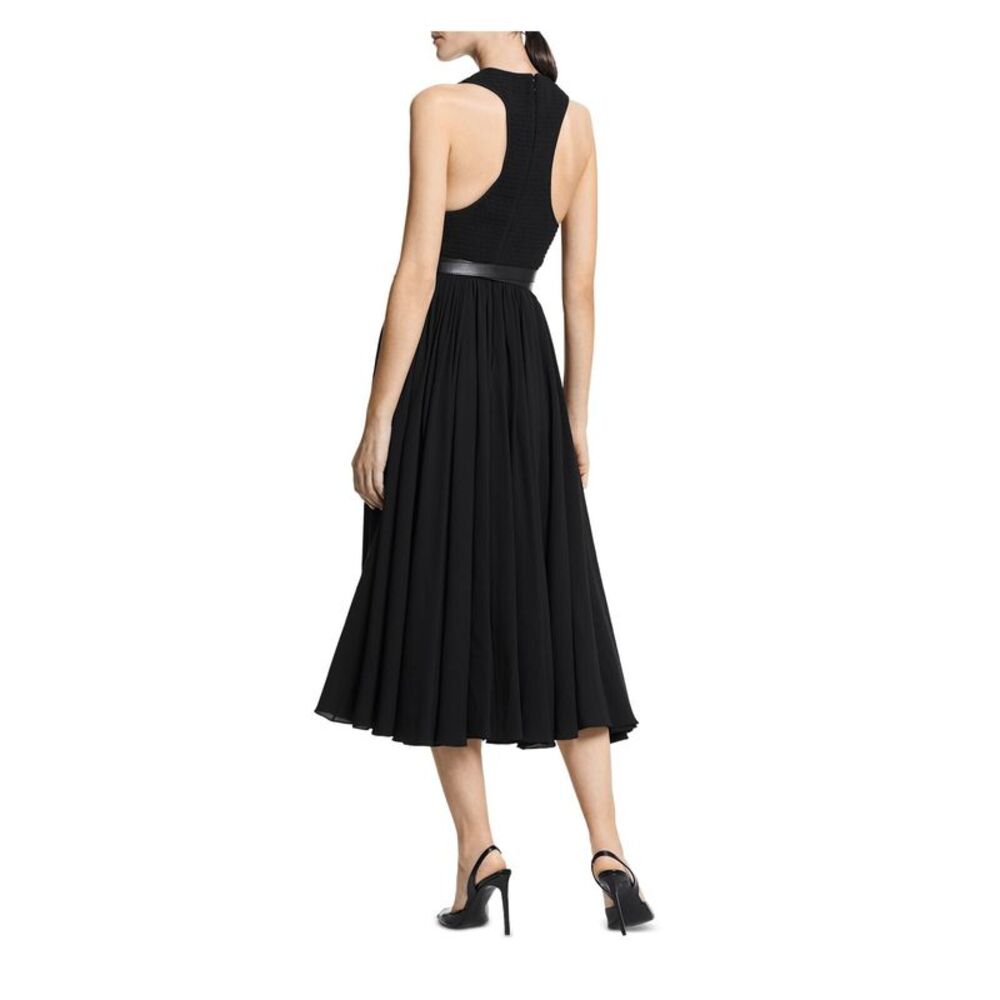 MICHAEL KORS Womens Black Attached Buckle Belt Sleeveless Midi Dress 6 - Picture 2 of 2